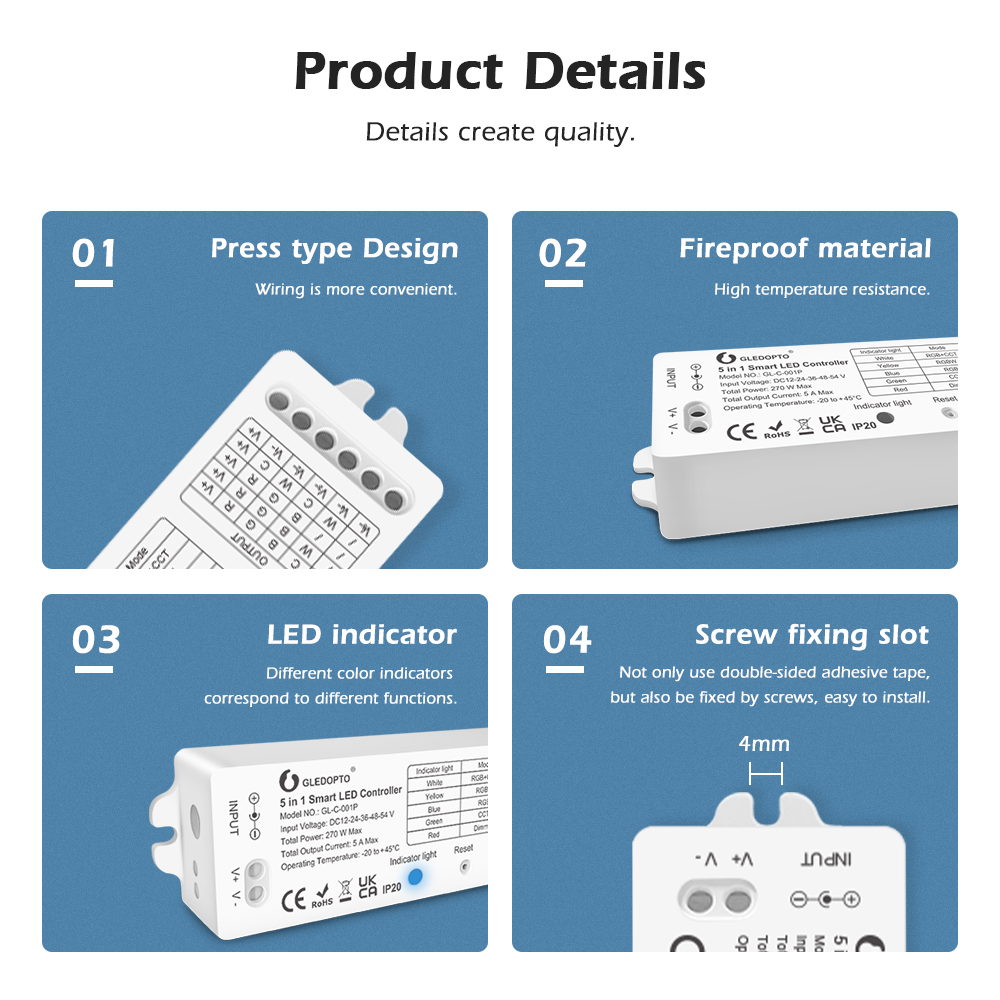 Zigbee 5In1 LED Light Controller Voice/APP/RF Remote Control Zigbee 5In1 LED Light Controller Voice/APP/RF Remote Control